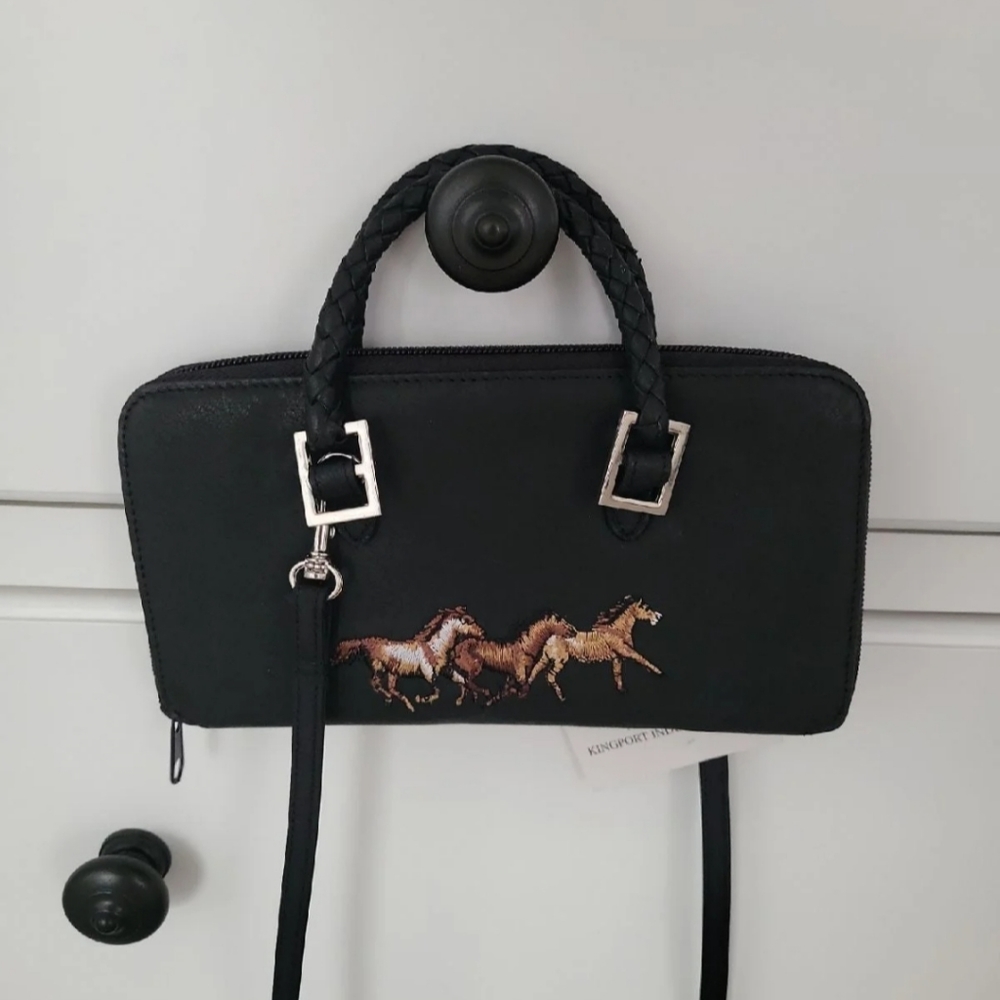 Black Crossbody Bag with Horse Design-NEW PRICE!!